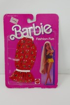 Mattel 1986 Barbie Fashion Fun Clothing 2864 Red Flower Dress - £15.71 GBP