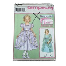 Simplicity Sewing Pattern 5077 Dress Girls Pageant Special Occasion Size... - $11.69