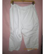 Capris White Pants Knee Length Tencel Beachy Boho Woman XL - £11.76 GBP