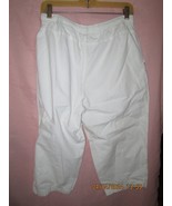 Capris White Pants Knee Length Tencel Beachy Boho Woman XL - €12,92 EUR