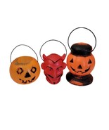 Trio Of Vintage Halloween Holiday PEERLESS Blow Molds Satan Devil Jack O... - $4,617.84 MXN