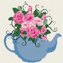 Pepita Needlepoint kit: Dainty Teapot Flowers, 10&quot; x 10&quot; - $78.00+