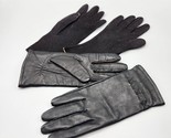 Ladies Leather Gloves Black Suede Fit Small Lined + Unlined Lot of 2 - £30.85 GBP