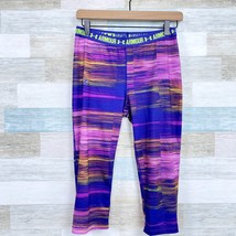 Under Armour HeatGear Printed Capri Leggings Purple Activewear Youth Gir... - $19.79