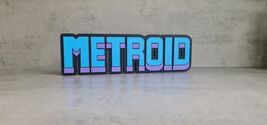 Metroid 3D Printed Logo Sign Video Game Retro Decor Game Room Shelf Disp... - $13.72