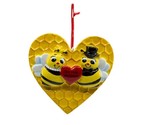 Kurt Adler Yellow Resin Our First Christmas Honey Bee Couple Ornament - £6.83 GBP
