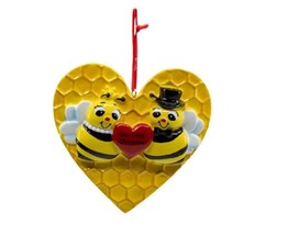 Kurt Adler Yellow Resin Our First Christmas Honey Bee Couple Ornament - £6.90 GBP