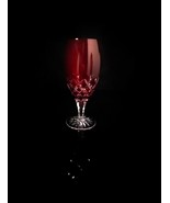 Ajka Arabella Ruby Red  Cut To Clear Crystal Iced Tea Glasses Goblets 8” - £99.55 GBP