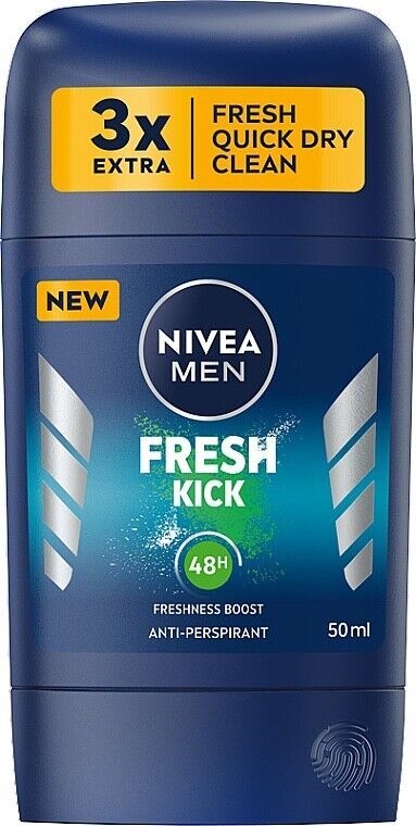 Nivea Men FRESH KICK Fresh Freshness Boost stick antiperspirant 50ml- FREE SHIP