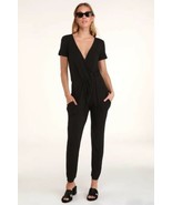 Lulus SEVANNAH charcoal Gray rayon SHORT SLEEVE JUMPSUIT M or 6-8 new - $26.73