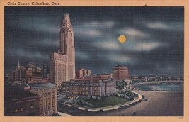 Columbus Ohio OH at Night Civic Center Postcard C58 - £2.36 GBP