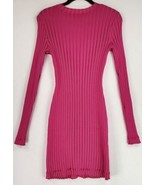 Endless Rose Dress Womens Small Pink Rulffe V Neck Ribbed Button Down Kn... - £37.36 GBP