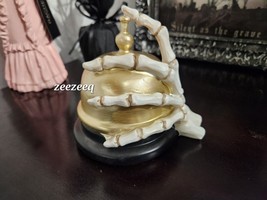 Halloween Skeleton Hand Ringing Bell Resin Figurine Tabletop Decor 5&quot; - $25.38