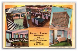 Hotel Avery Multiview Boston Massachusetts MA Linen Postcard Y13 - £4.52 GBP