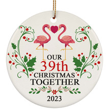 Funny Couple Flamingo Ornament Christmas Gift 39th Wedding 39 Years Anniversary - £11.70 GBP