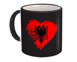 Albanian Heart : Gift Mug Albania Country Expat Flag Patriotic Flags Nat... - $15.90