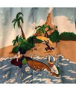 RARE Disney Mickey Mouse Donald Duck Hawaiian CAMP SHIRT M Hawaii cruise... - £34.43 GBP