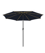 10 Feet Patio Umbrella with 112 Solar Lights and Crank Handle-Navy - Col... - $205.32 CAD