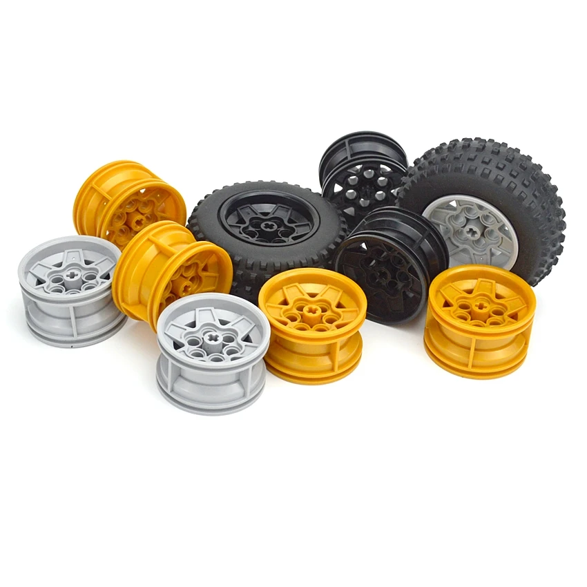 Play DIY Bricks Wheel Hub Technical Tire Car Truck Construction Building Blocks  - £23.60 GBP