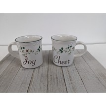 Pfaltzgraff Winterberry Coffee Tea Cups Mugs Joy Cheer 12 oz Set of 2 - £11.77 GBP