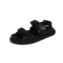 Sandals Shoes Women Flat Platform Low Heel Sandals Square Toe Split Leather Shoe - £92.14 GBP