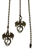 A Replacement Set Of Two Bronze Colored, 2Mm Long Pull Chains For Dragon... - £32.95 GBP