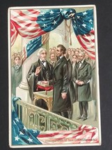 Abraham Lincoln Inauguration Embossed Tucks Postcard Saxony c1910s - £15.70 GBP