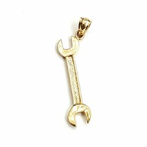solid 14k Yellow Gold Over 2.00Ct 3D Wrench  Charm mechanic fine jewelry Pendant - £54.74 GBP