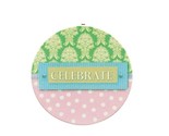 Celebrate Pink and Green Signature ceiling fan Pull Circle By Clementine... - $8.08