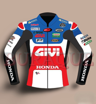 Alex Marques Honda Givi Blue &amp; Red Motorcycle Leather Jacket CE-Approved... - $149.00