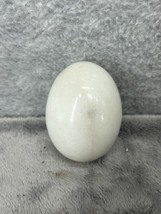 Natural Stone Crystal Egg Carved Polished 2&quot; White And Cream - $11.98