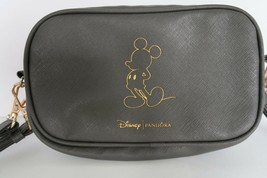 Disney & Pandora collab gray leather look small purse wristlet & shoulder strap - $24.99