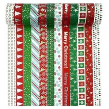 12 Rolls Christmas Washi Tape Silver Foil Merry Christmas Craft Set - $23.74