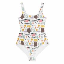 Nordix Limited Doodle Animals &amp; Words All-Over Print Youth Swimsuit White - £36.03 GBP