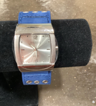 Vintage Joan Rivers Classics Ladies Wristwatch Patriotic Blue Leather Mod Vibe - £16.06 GBP