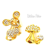 Rhinestone Brooch Lot  Mouse and Mushroom Retro Pins    - $454.28 MXN