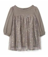 Baby Gap Girl Sparkle Star Tulle Empire Gray Long Sleeve Boat Neck Dress... - $24.99