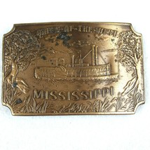 Vintage 1973 Queen Of The West Mississippi Riverboat Metal Belt Buckle B... - £15.62 GBP