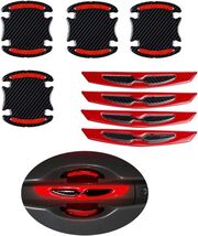 8 Adhesivos De Manija Para Puerta Coche Protector Luminoso Fibra De Carb... - $14.99