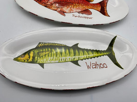 MudPie Fish Island Wall Plaques Platter 13&quot; Size Set of 2 Wahoo &amp; Redsnapper NEW - £27.37 GBP