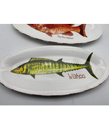 MudPie Fish Island Wall Plaques Platter 13&quot; Size Set of 2 Wahoo &amp; Redsna... - $34.65