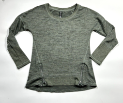 90 Degree by Reflex Heathered Green Sweater Top Long Sleeved Pockets Size Medium - £17.12 GBP