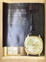 1967 Timex Electric Wrist Watch Men’s Lady’s Gold Leather Band Vintage P... - $146.84 MXN