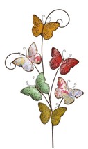 Butterfly Wall Plaque 36" High Metal Multiple Butterflies On Stem Garden Home