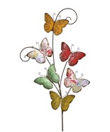 Butterfly Wall Plaque 36&quot; High Metal Multiple Butterflies On Stem Garden... - $67.22 CAD