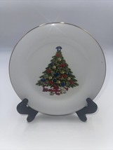 SEA GULL Christmas Tree With Toys Under Desert Plate Fine China ~ Gold T... - £10.24 GBP