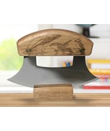 Alaskan Birch Ulu Knife W/ Block Stand Stand Ocean Collage Orca Humpback... - $601.87 MXN