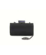 Jessica McClintock BLACK BEAD Mesh Elegant CLUTCH w Drop Shoulder Chain - $370.94 MXN