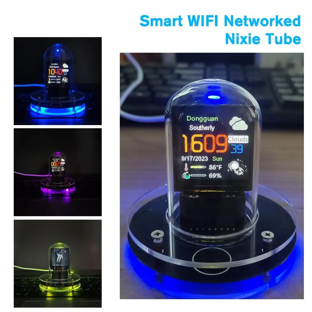 Smart WIFI Networked Nixie Tube Clock Hui Intelligent Light Automaticall... - $26.84