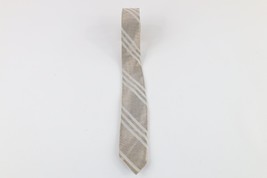 Vintage 60s 70s Rockabilly Silk Striped Skinny Neck Tie Dress Tie Weddin... - £19.36 GBP